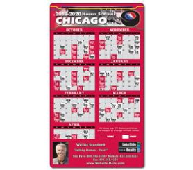 4x7 Custom Football Schedule Magnets 20 Mil Round Corners