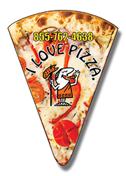 1.87x2.62 Custom Pizza Slice Shape Magnets 20 Mil