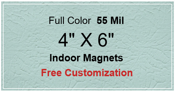 4x6 Personalized Rectangle Shape Indoor Magnets 55 Mil Square Corners