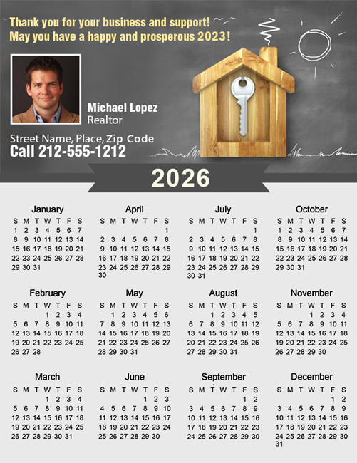 4.18x5.43 Custom Real Estate Calendar Magnets 20 Mil