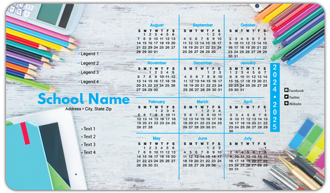 4x7 Custom School Calendar Magnets 20 Mil