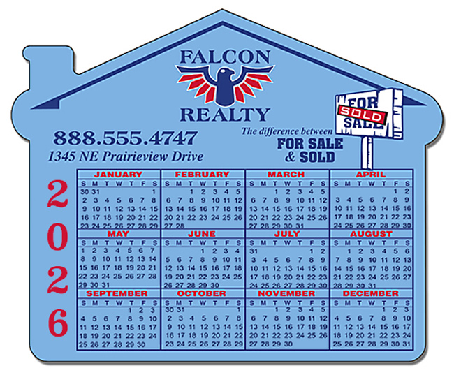 4.75x3.87 Custom House Shaped Magnets 20 Mil 