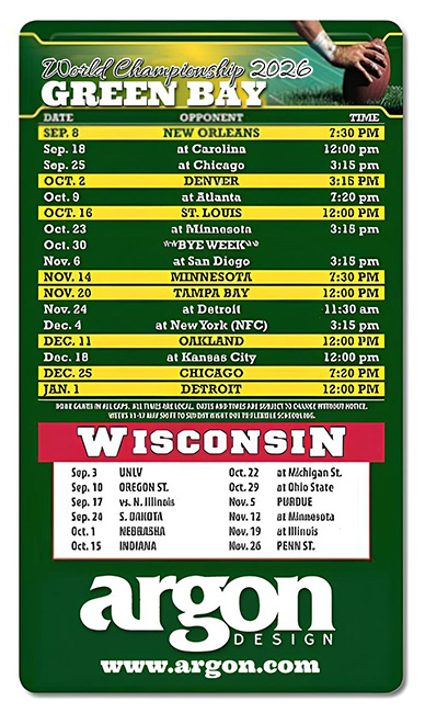 4x7 Custom Football Sport Schedule Magnets 20 Mil Round Corners