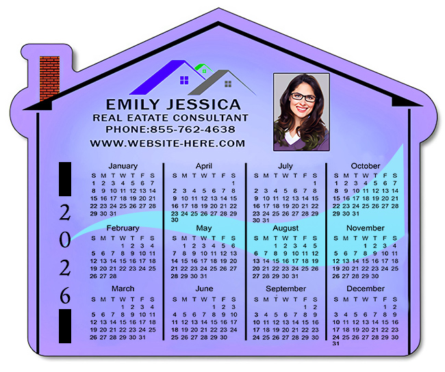 4.25x3.5 Customized House Shaped Real Estate Magnets - Outdoor & Car Magnets 30 Mil