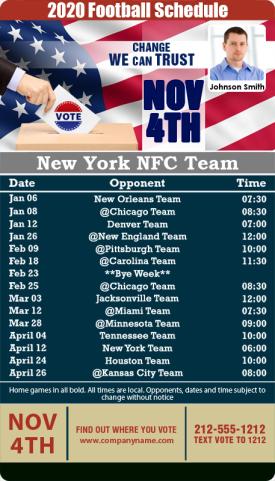 New York NFC Team Football Schedule Election Magnets 25 Mil Round Corners