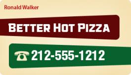 Pizza Business Card Magnets 20 Mil Round Corners