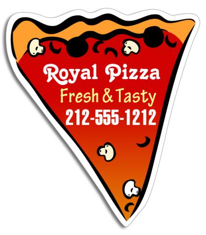 3.5x4 Promotional Large Pizza Slice Shape Magnets 20 Mil