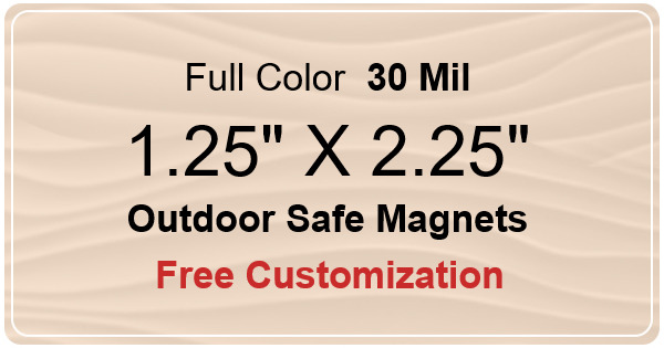 1.25x2.25 Custom Magnets - Outdoor & Car Magnets 30 Mil Round Corners