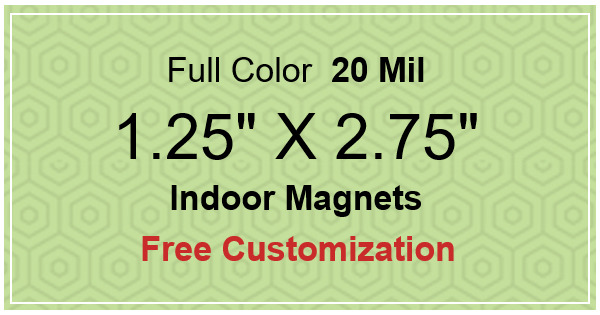 1.25x2.75 Custom Magnets 20 Mil Square Corners