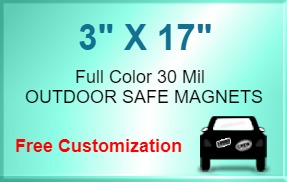 3x17 Customized Indoor Magnets 35 Mil Square Corners