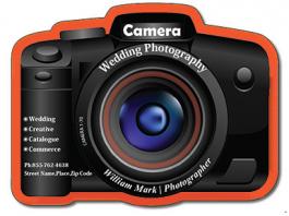 3.56x2.7 Custom Digital Camera Shape Magnets - Outdoor & Car Magnets 30 Mil