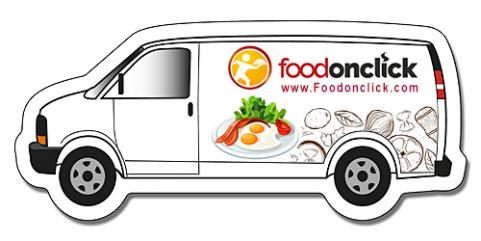 3.7644 x 1.667 Personalized Van Shaped Indoor Magnets 30 Mil