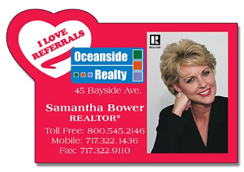 3x2 Promotional Logo Square with Heart Corner Shaped Magnets 20 Mil