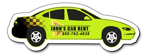 4.25x1.5 Promotional Automobile/Car Shaped Magnets - Outdoor & Car Magnets 30 Mil