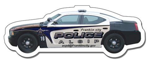 4.5x1.65 Custom Printed Police Car Shape Magnets 20 Mil