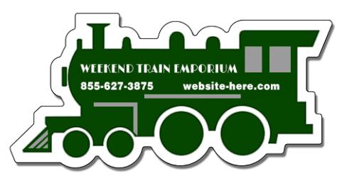 4x1.9 Personalized Train Engine / Locomotive Shaped Indoor Magnets 30 Mil