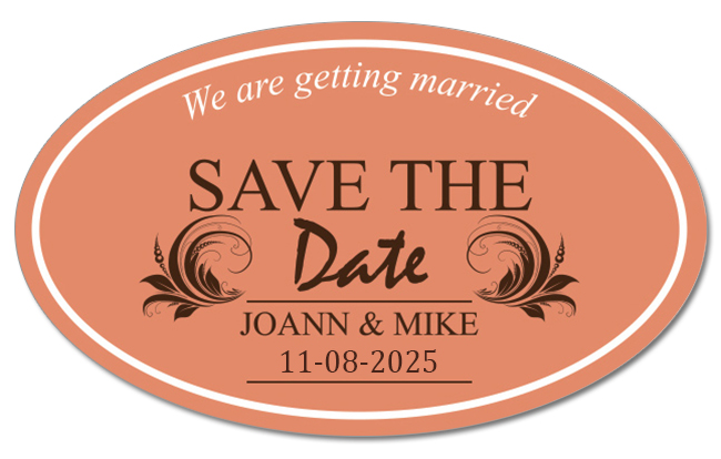 5x3 Custom Save the Date Oval Magnets 20 Mil