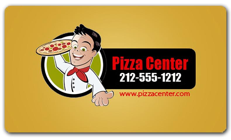 2x3.5 Custom Pizza Business Card Magnets 20 Mil Round Corners 