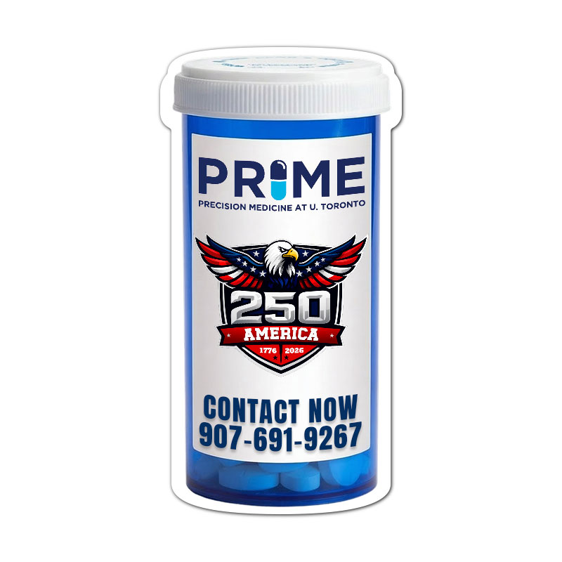 2.25x4.35 Inch Custom Medicine Bottle Shape Magnets - 20 Mil