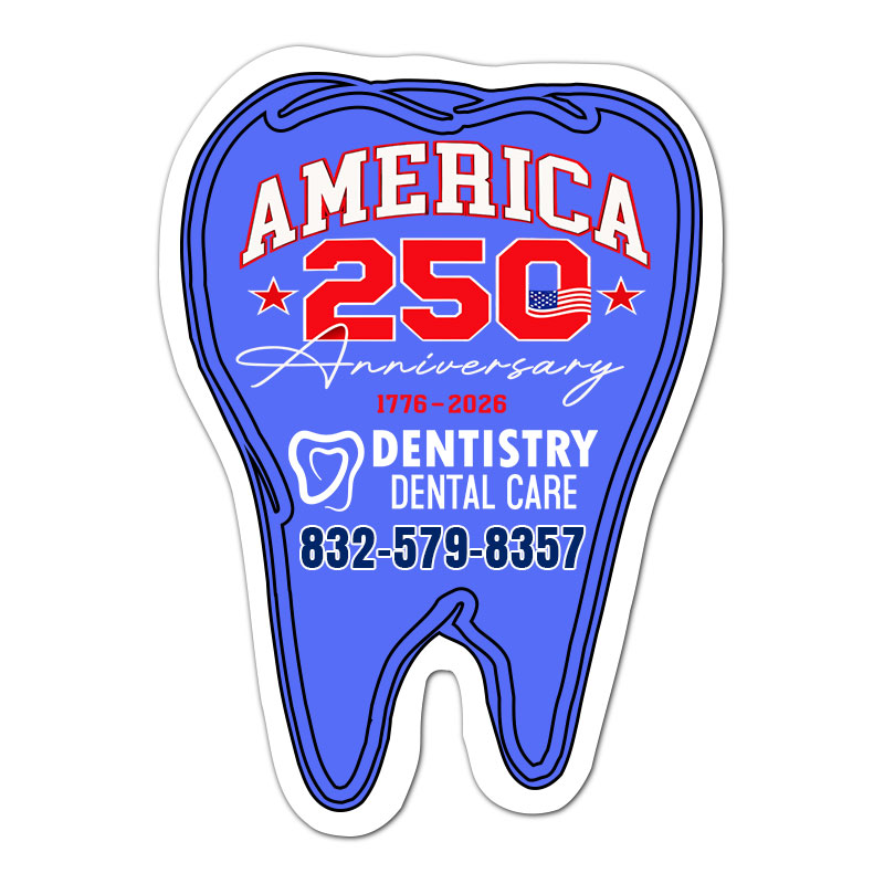 2.5x3.5 Inch Customized Tooth Shape Magnets - 20 Mil