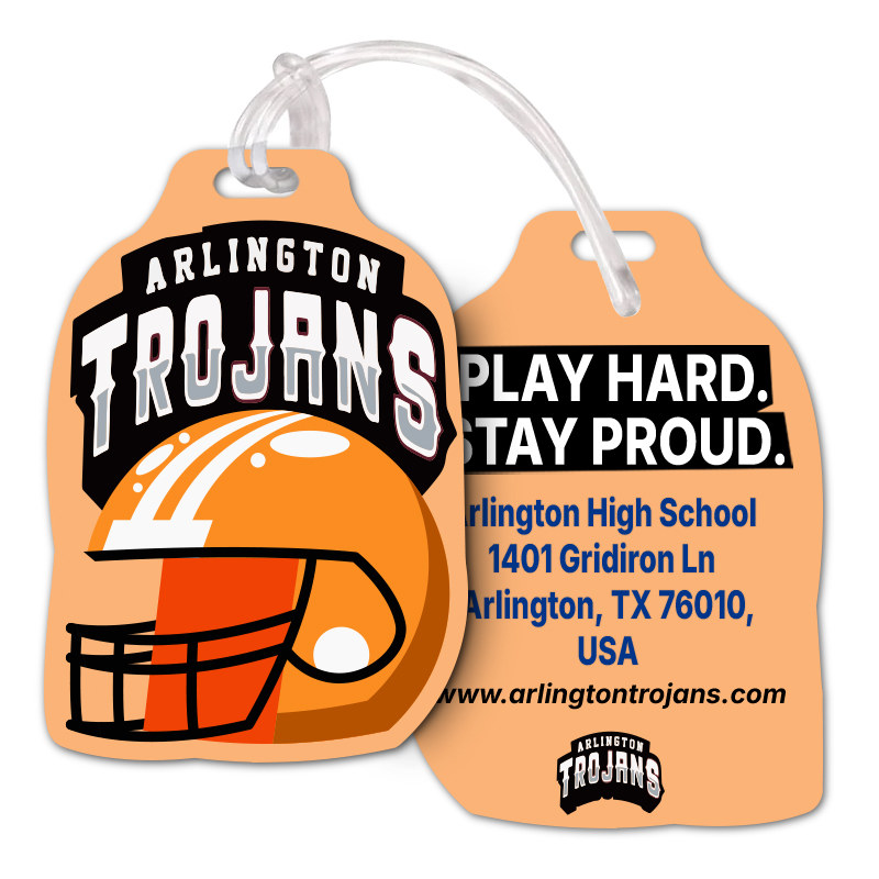 2.5x4.25 Custom Printed Baseball Shaped Full Color Double Sided Luggage Tags - 50 Mil