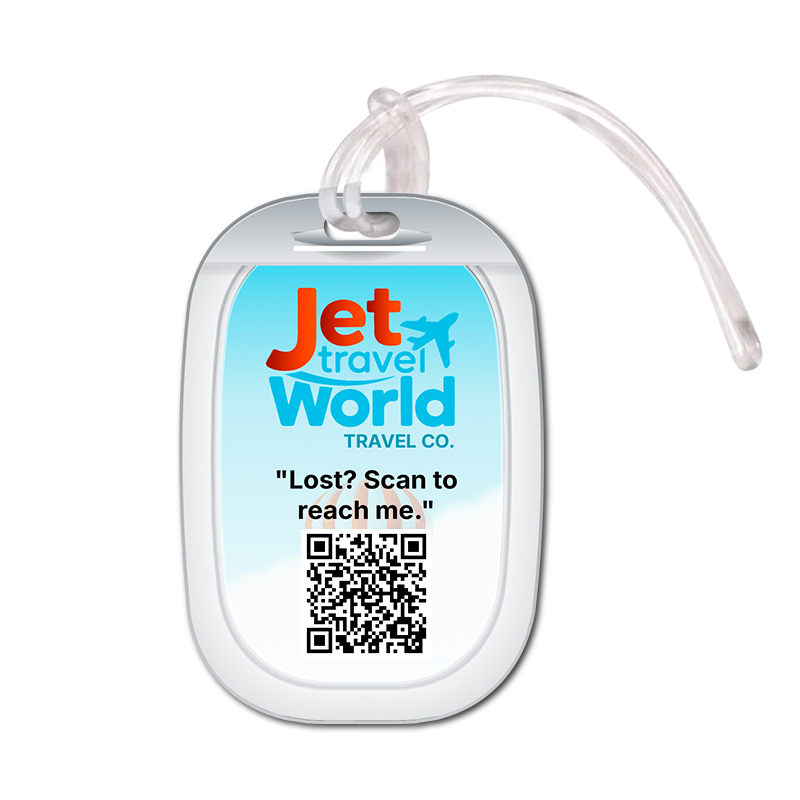 2.5x4.25 Custom Printed Flight Window Shaped Full Color One Sided Luggage Tags - 50 Mil