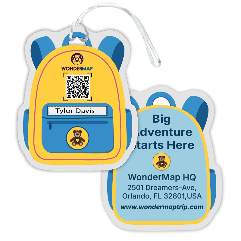 2.5x4.25 Custom Printed Kid's Bag Shaped Full Color Double Sided Luggage Tags - 50 Mil