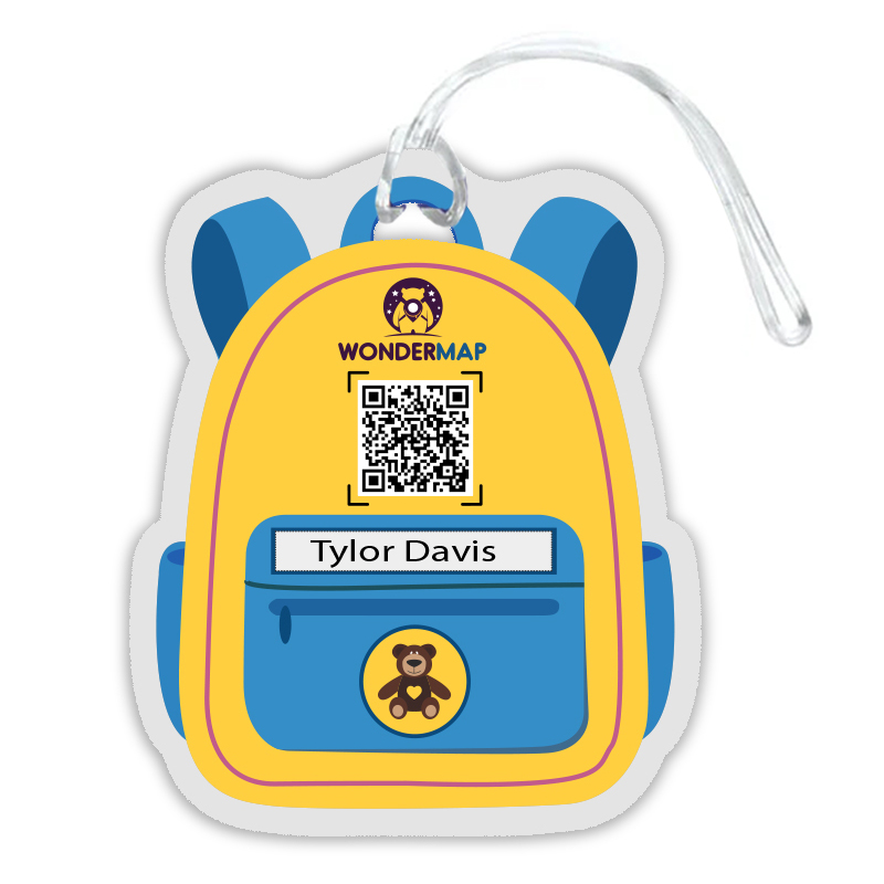 2.5x4.25 Custom Printed Kid's Bag Shaped Full Color One Sided Luggage Tags - 50 Mil