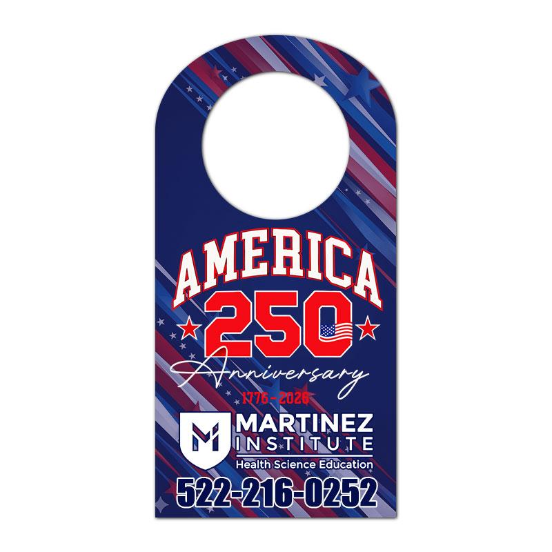 2.5x5 Inch Custom One Sided Full Color Bottle Hangers - 14 pt