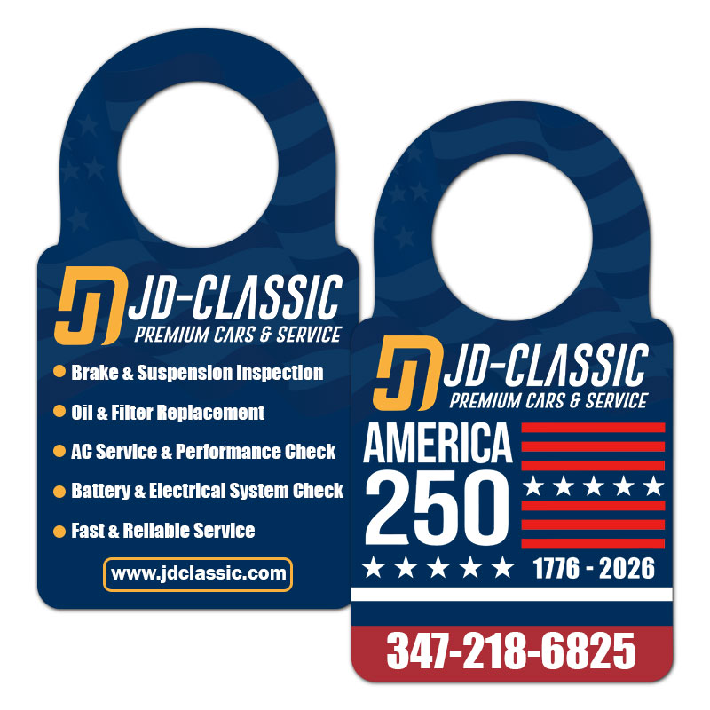 2.618x4.743 Inch Customized Double Sided Full Color Bottle Hangers - 14 pt