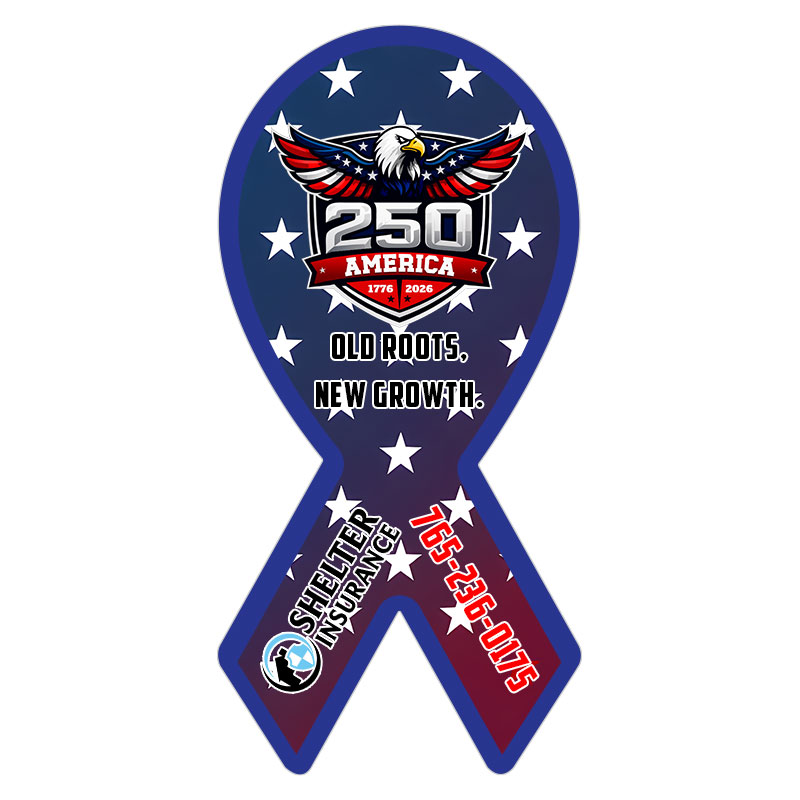 2x4.12 Customized Ribbon Shaped Outdoor Magnets - 30 Mil