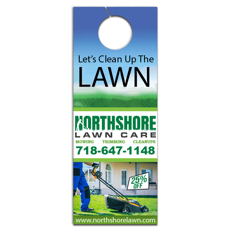 4.25x11 Inch Custom Printed Full Color One Sided Door Hangers - 14 pt