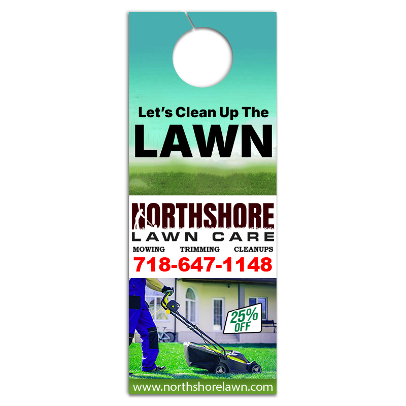 4.25x11 Inch Custom Printed Full Color One Sided Door Hangers - 16 pt