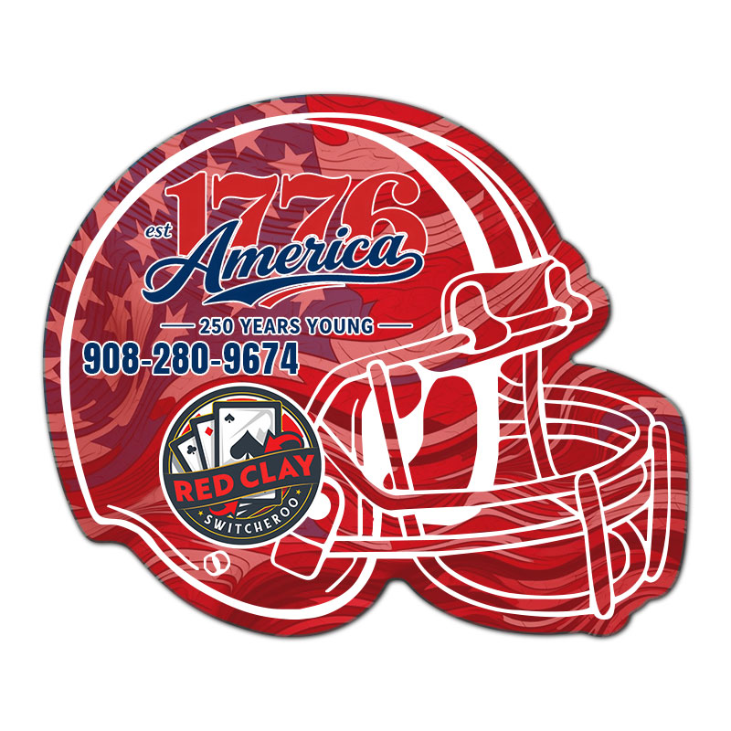 4.25x3.5 Inch Customized Hockey Helmet Shape Magnets - 20 Mil