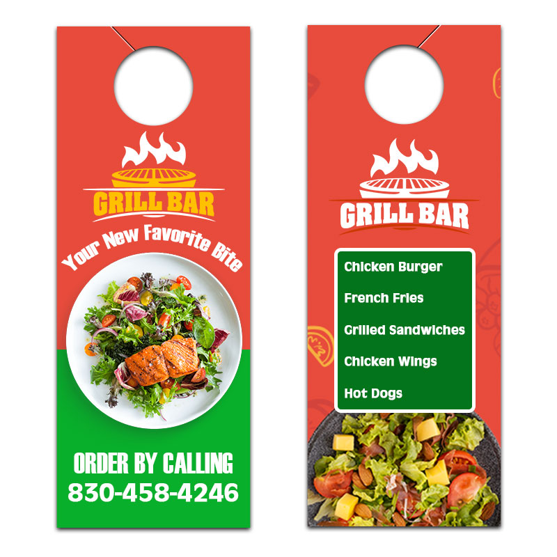 4.5x11 Inch Custom Full Color Double Sided Door Hangers - 16 pt
