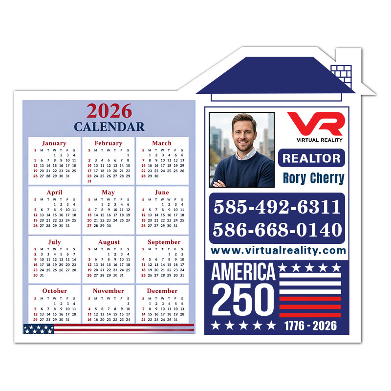 4.75x3.87 Custom House Shape Real Estate Magnets - 20 Mil