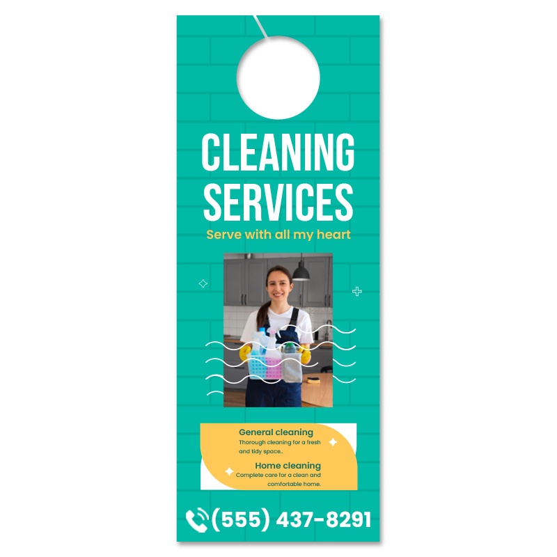 4.25x11 Inch Full Color One Sided Door Hangers - 16 pt Paper