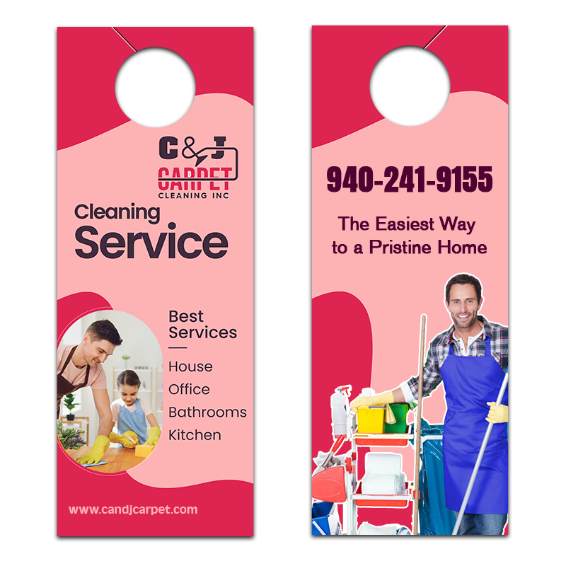 4.5x11 Inch Full Color Double Sided Door Hangers - 16 pt Paper