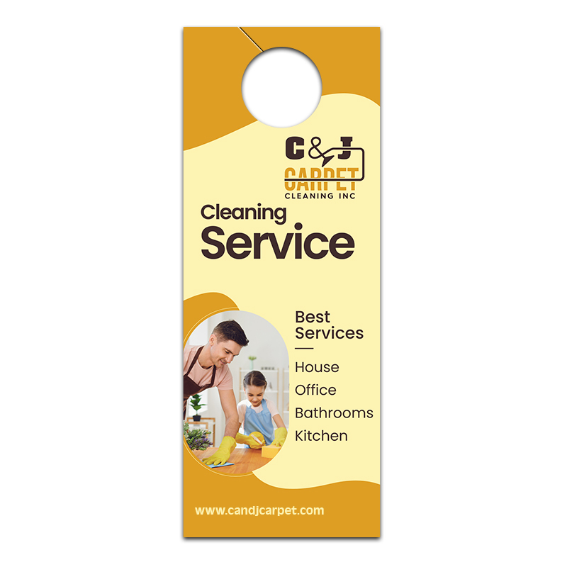 4.5x11 Inch Full Color One Sided Door Hangers - 14 pt Synthetic