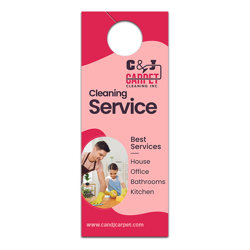 4.5x11 Inch Full Color One Sided Door Hangers - 16 pt Paper