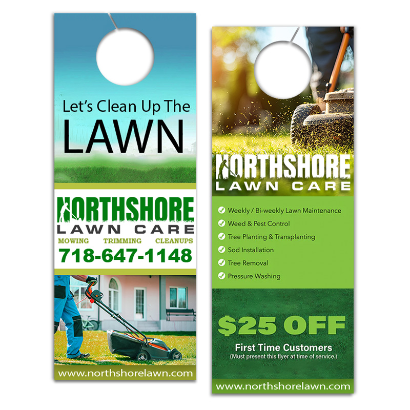 4.25x11 Inch Custom Printed Full Color Double Sided Door Hangers - 14 pt