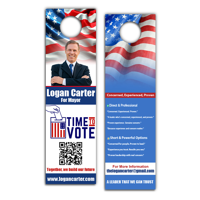 4x14 Inch Full Color Double Sided Door Hangers - 14 pt Synthetic