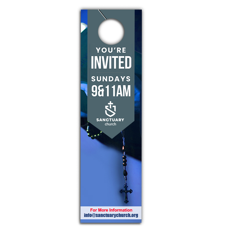 4x14 Inch Full Color One Sided Door Hangers - 16 pt Paper