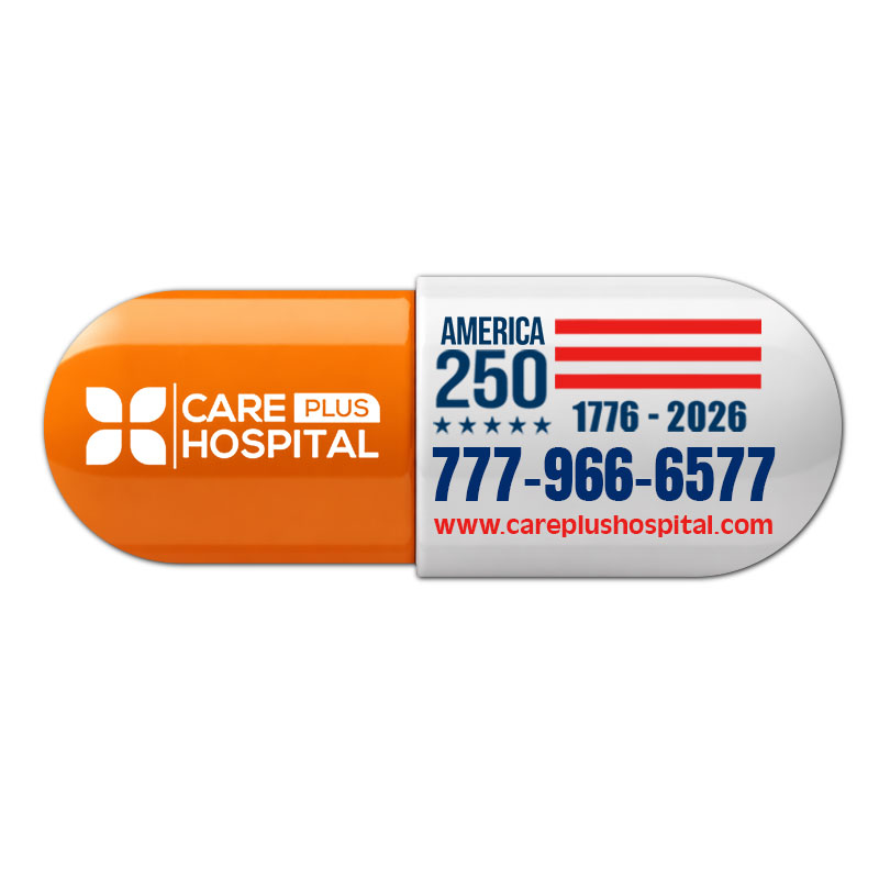 5.125 x 1.925 Customized Pill Capsule Shape Magnets - 20 Mil