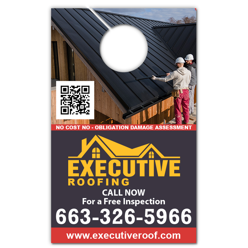 5.25x8.5 Inch Custom Full Color One Sided Door Hangers - 14 pt