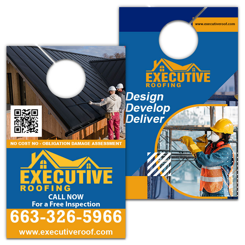 5.25x8.5 Inch Custom Full Color Double Sided Door Hangers - 16 pt