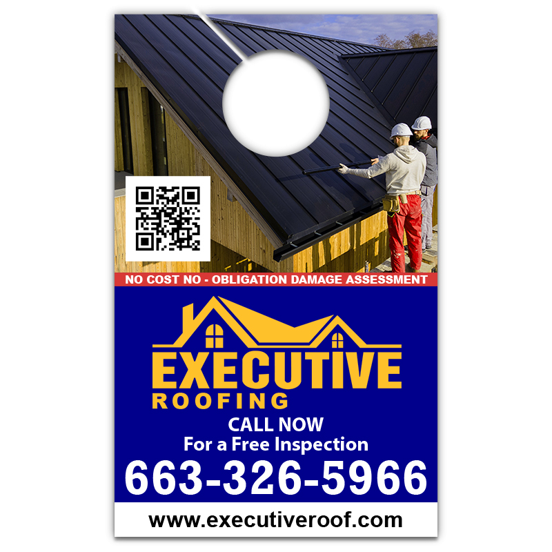 5.25x8.5 Inch Custom Full Color One Sided Door Hangers - 16 pt