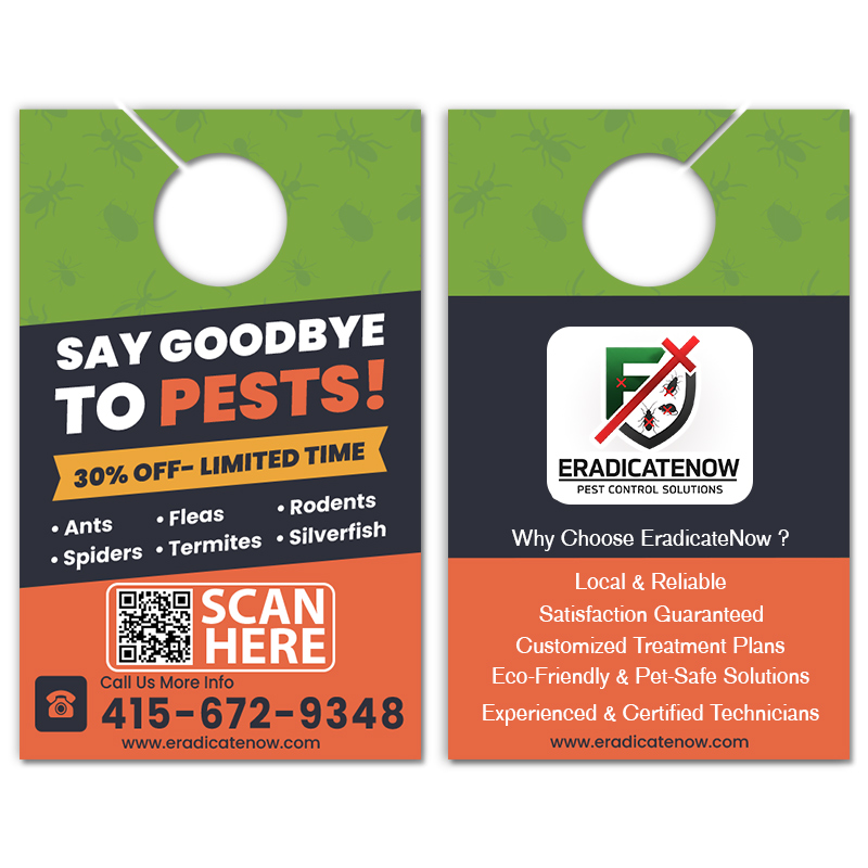 5.25x8.5 Inch Full Color Double Sided Door Hangers 14 pt Synthetic