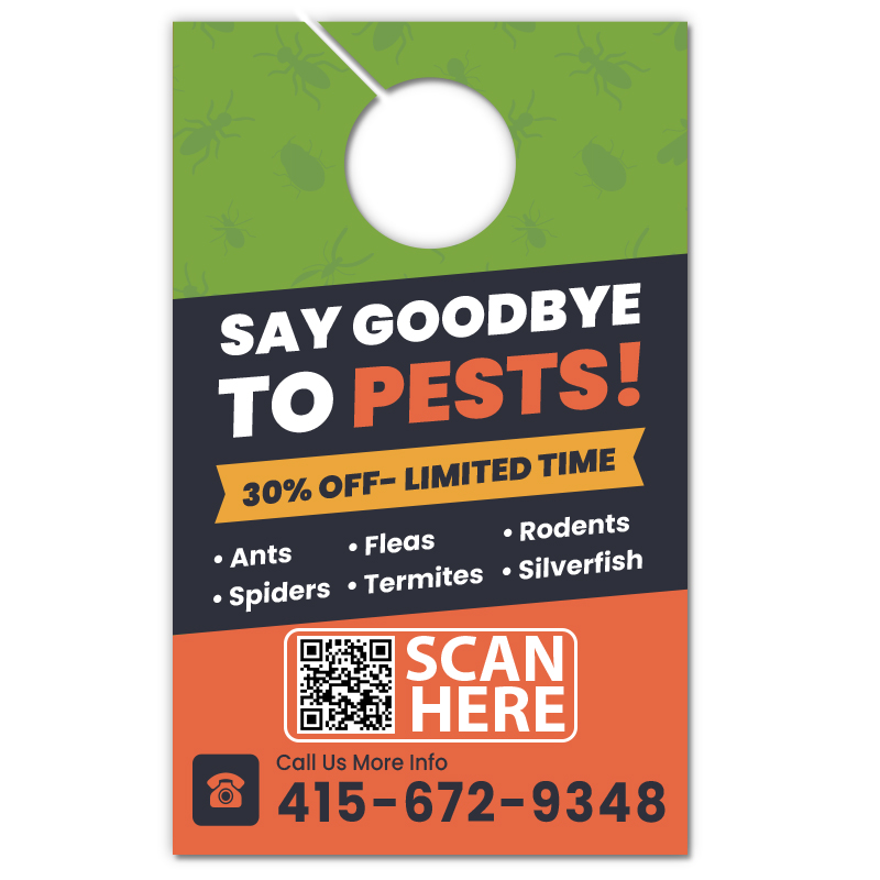 5.25x8.5 Inch Full Color One Sided Door Hangers - 14 pt Synthetic