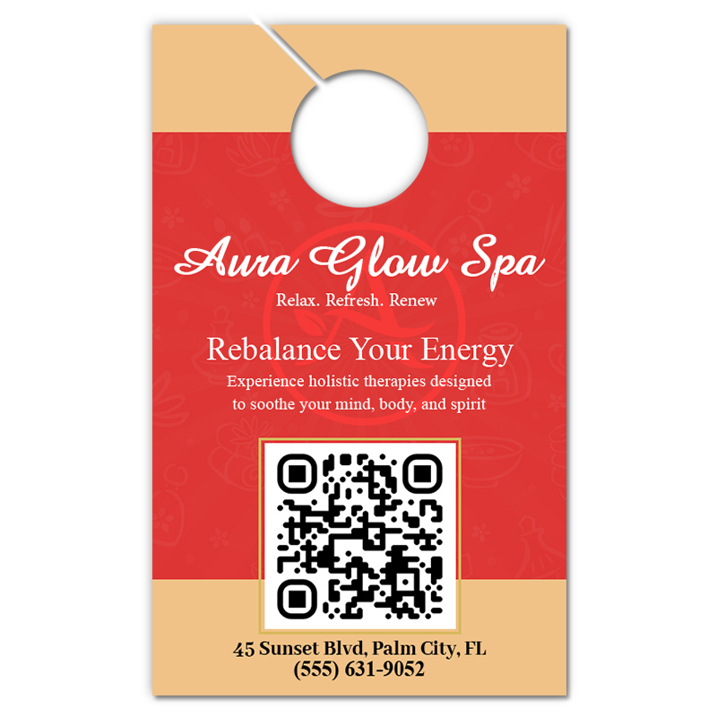 5.25x8.5 Inch Full Color One Sided Door Hangers - 16 pt Paper